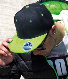 Result Contrast Bronx Snapback Cap RC082 - RC082 Black/Lime Green Model