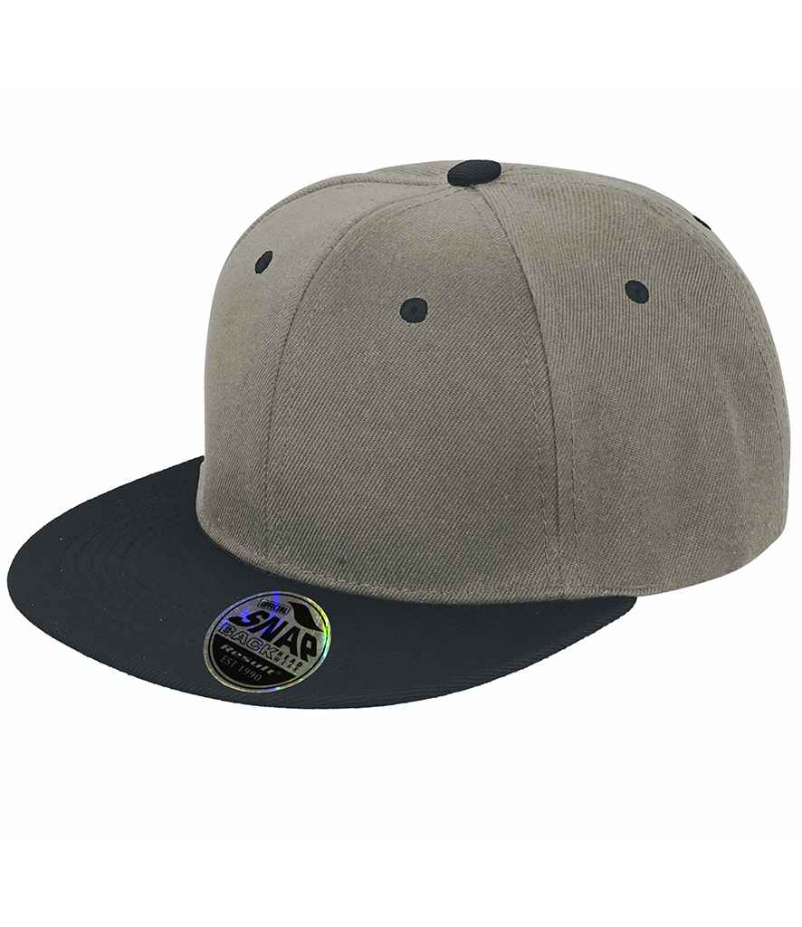 Result Contrast Bronx Snapback Cap RC082 - Heather Grey/Black