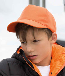 Result Kids Boston 5 Panel Printers Cap RC084B - RC084B Orange Model