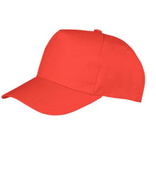 Result Kids Boston 5 Panel Printers Cap RC084B - Red