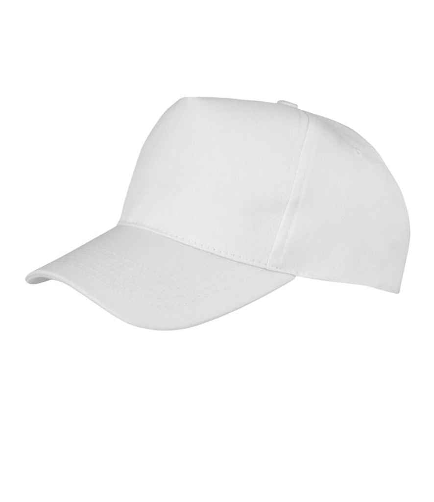 Result Kids Boston 5 Panel Printers Cap RC084B - White