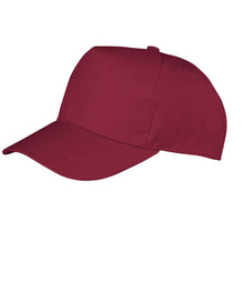 Result Boston 5 Panel Printers Cap RC084 - Burgundy