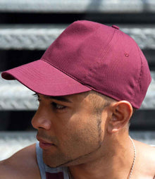 Result Boston 5 Panel Printers Cap RC084 - RC084 Burgundy Model