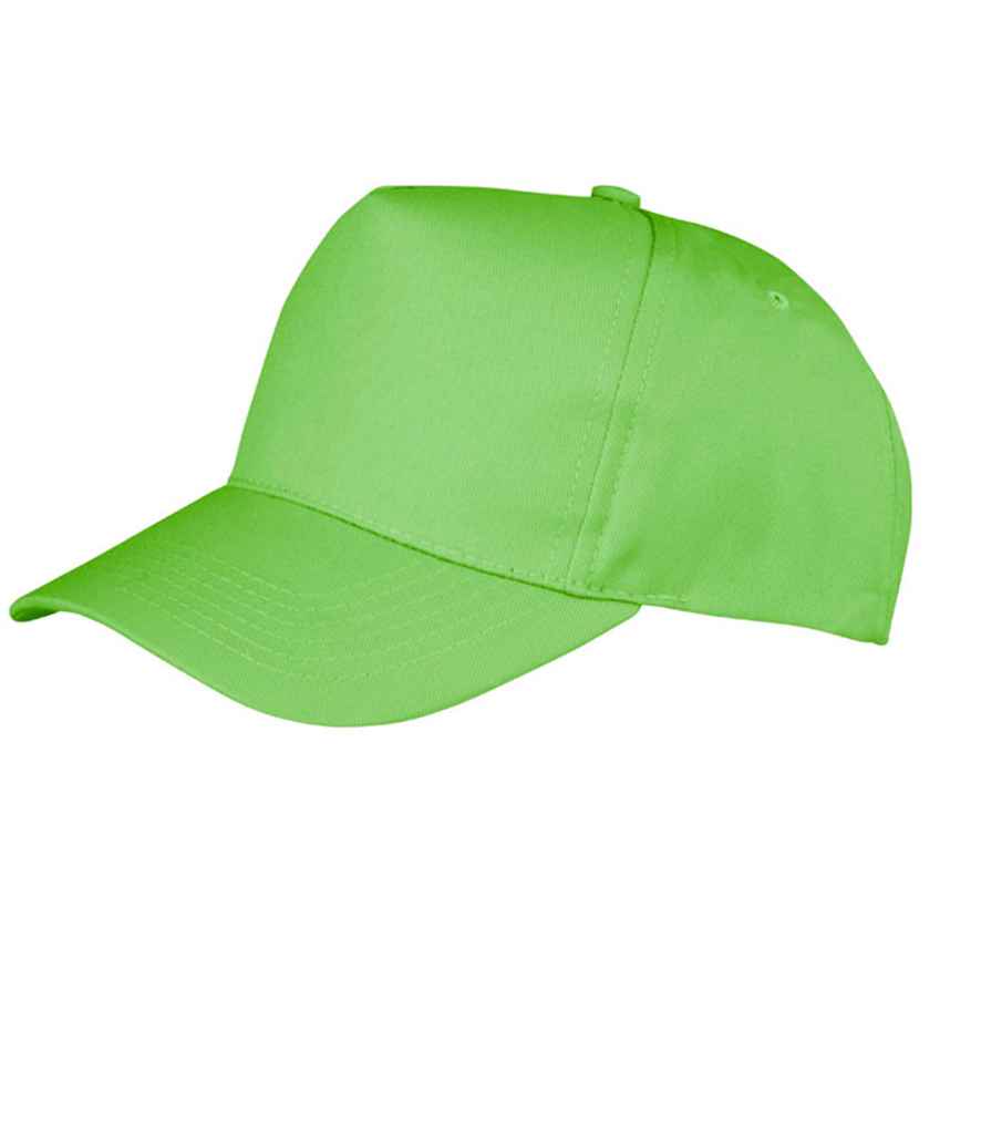 Result Boston 5 Panel Printers Cap RC084 - Lime Green