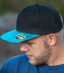Result Bronx Glitter Snapback Cap RC087 - RC087 Black/Turquoise Blue Model