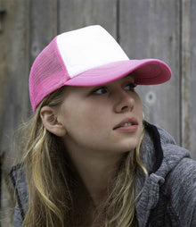 Result Core 1/2 Mesh Truckers Cap RC089 - RC089 Super Pink/White Model