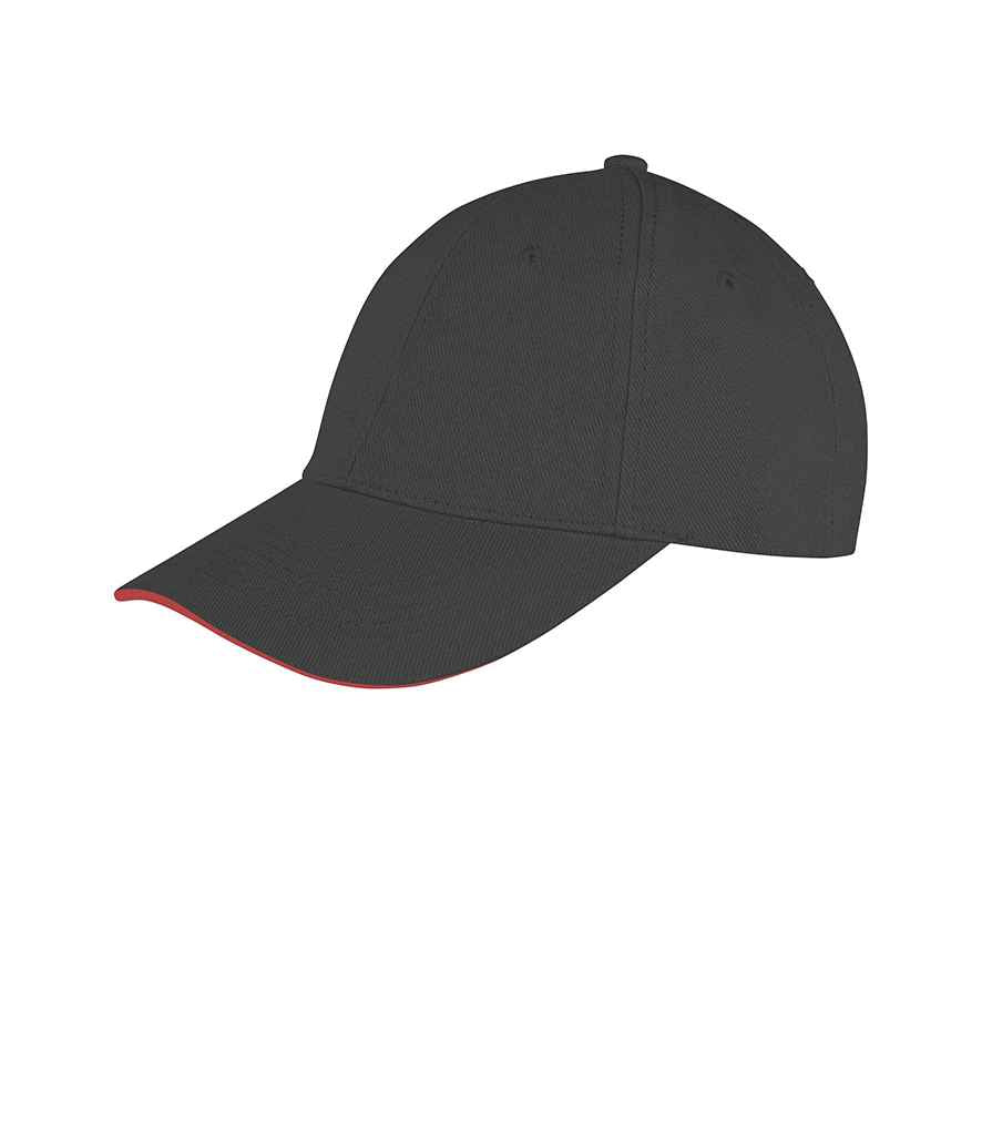 Result Memphis Sandwich Peak Cap RC091 - Black/Red