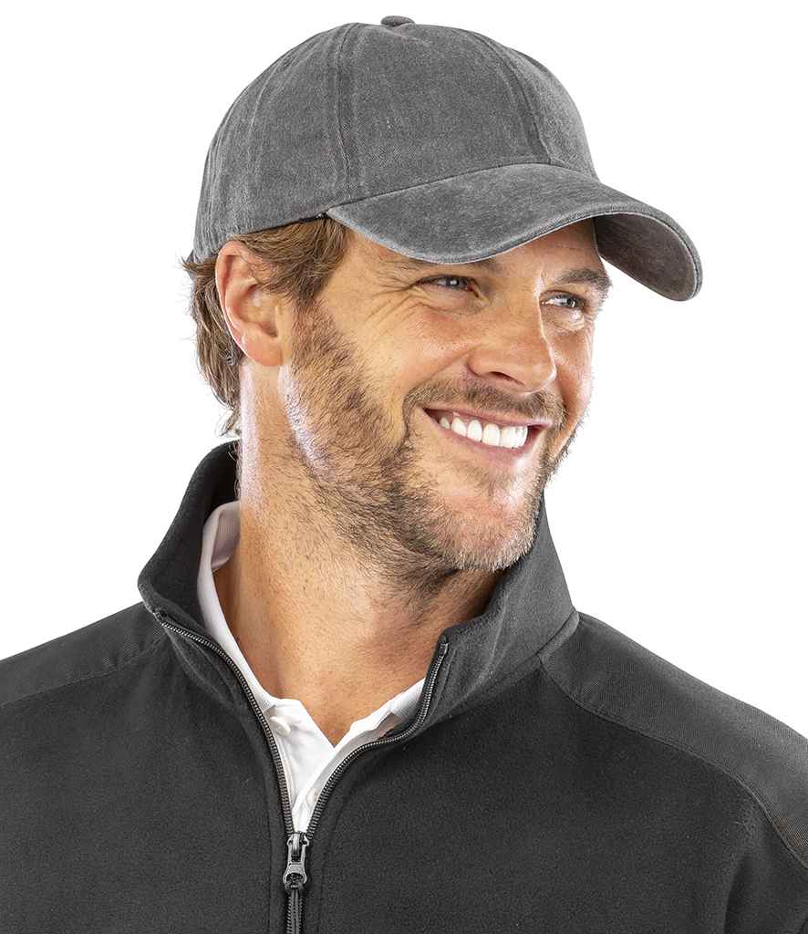 Result Core Pure Cotton Vintage Cap RC092 - Vintage Black