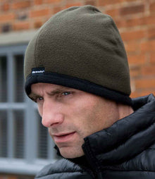 Result Reversible Micro Fleece Bob Hat RC142 - RC142 Olive Green/Black Model