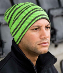 Result Team Reversible Beanie RC354 - RC354 Lime Green/Grey Model