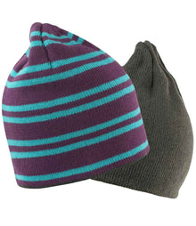 Result Team Reversible Beanie RC354 - RC354 Plum/Turquoise Detail