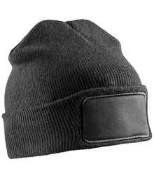 Result Recycled Double Knit Printers Beanie RC927 - Black
