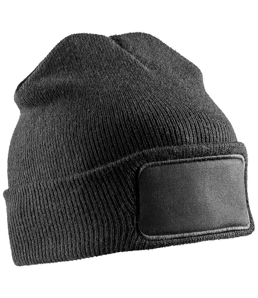 Result Recycled Double Knit Printers Beanie RC927 - Black