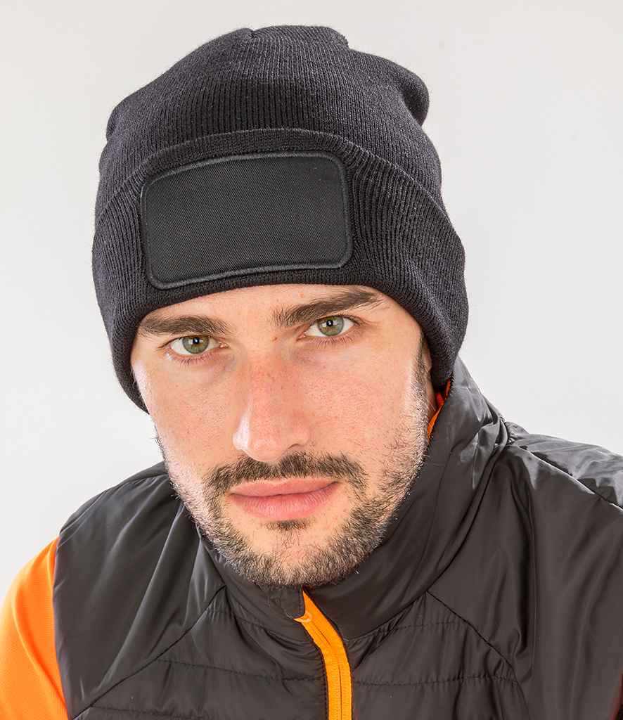 Result Recycled Double Knit Printers Beanie RC927 - RC927 Black Model