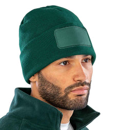 Result Recycled Double Knit Printers Beanie RC927 - RC927 Bottle Green Model