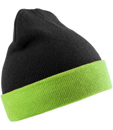 Result Recycled Compass Beanie RC930 - Black/Lime Green
