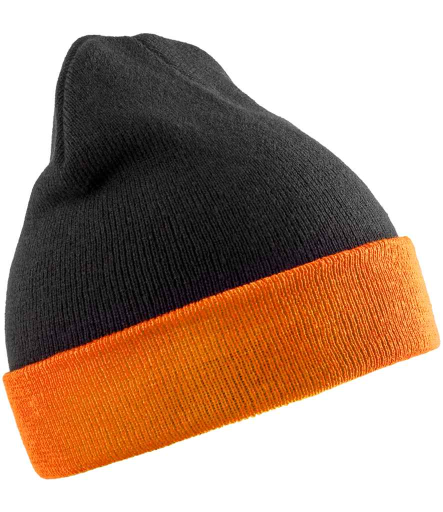 Result Recycled Compass Beanie RC930 - Black/Orange