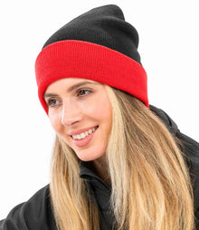Result Recycled Compass Beanie RC930 - RC930 Black/Red Model