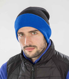 Result Recycled Compass Beanie RC930 - RC930 Black/Royal Blue Model