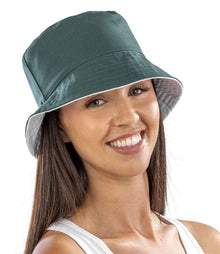 Result Recycled Core Reversible Bucket Hat RC985 - RC985 Bottle Green/White Model