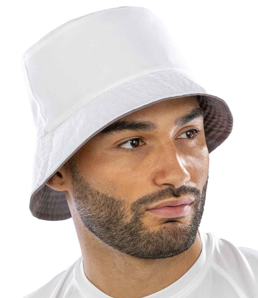 Result Recycled Core Reversible Bucket Hat RC985 - RC985 White/White Model