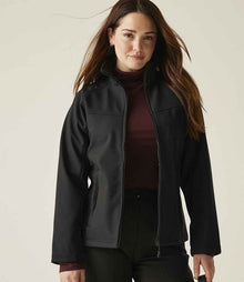 Regatta Ladies Uproar Soft Shell Jacket RG151 - RG151 Black/Black Lining Model
