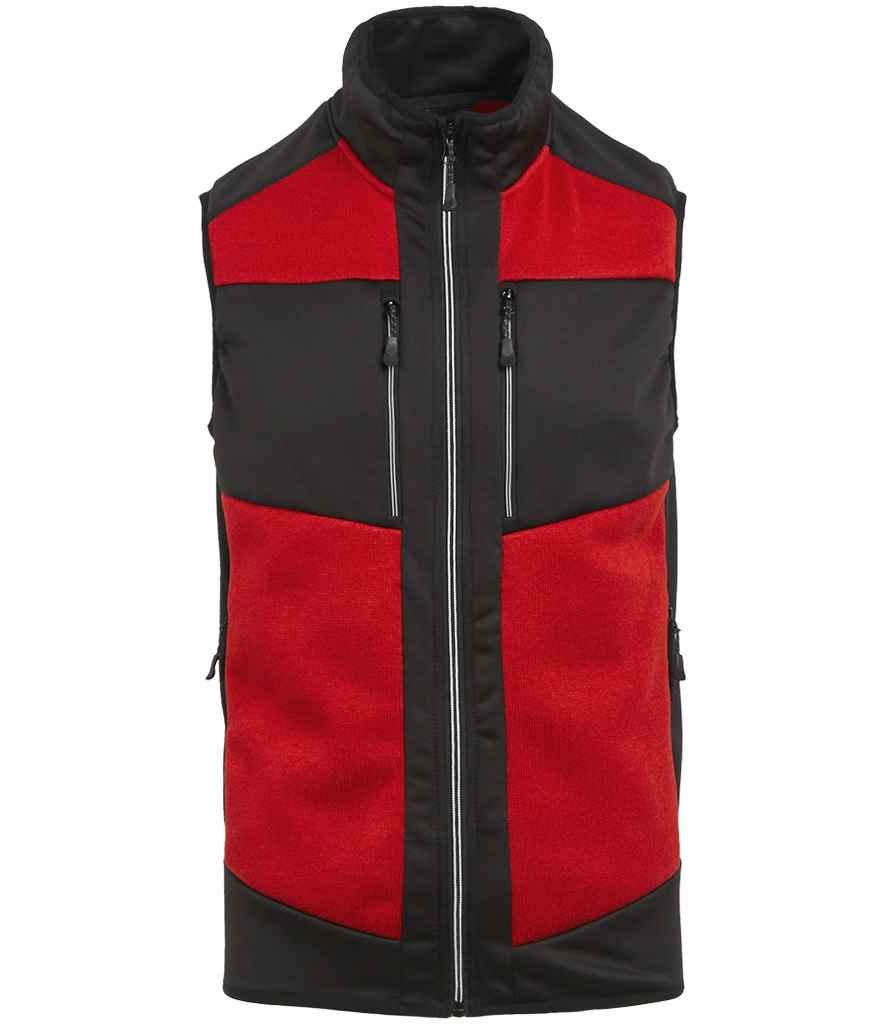 Regatta E-Volve Unisex Knit Effect Stretch Bodywarmer RG383 - Classic Red/Black