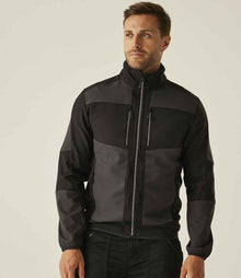 Regatta E-Volve Unisex Two Layer Soft Shell Jacket RG384 - RG384 Ash/Black Model