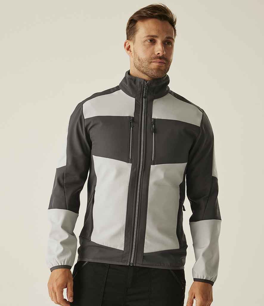 Regatta E-Volve Unisex Two Layer Soft Shell Jacket RG384 - RG384 Mineral Grey/Ash Model
