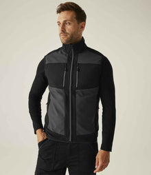 Regatta E-Volve Unisex Two Layer Soft Shell Bodywarmer RG385 - RG385 Ash/Black Model