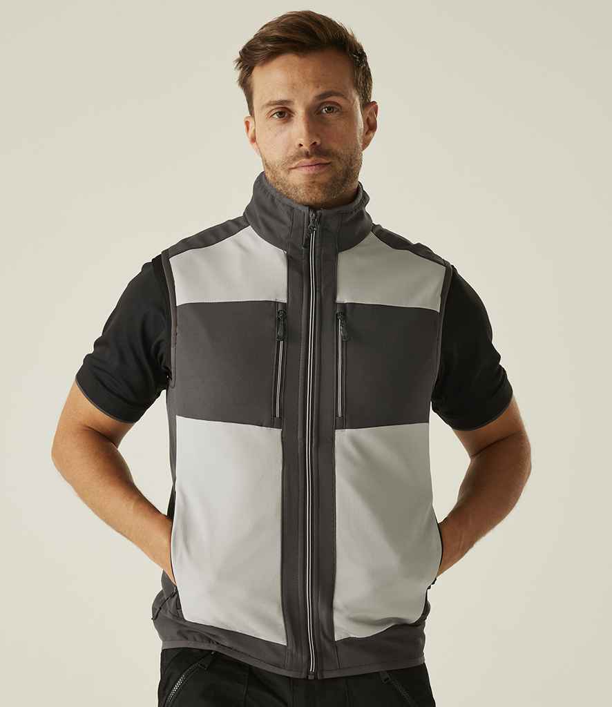 Regatta E-Volve Unisex Two Layer Soft Shell Bodywarmer RG385 - RG385 Mineral Grey/Ash Model