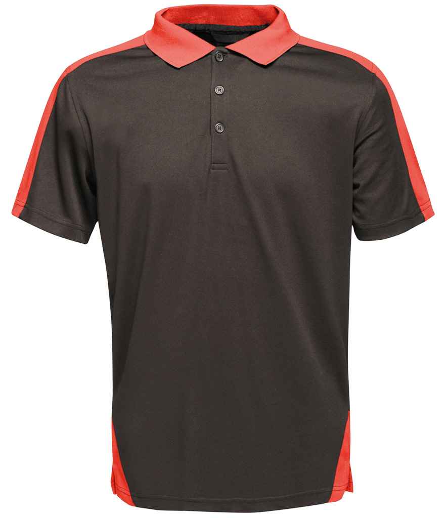 Regatta Contrast Quick Wicking Piqué Polo Shirt RG424 - Black/Classic Red