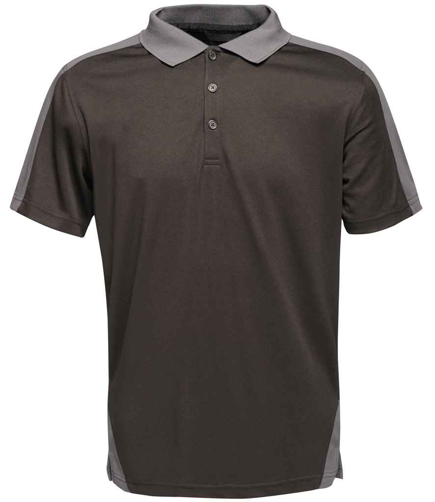 Regatta Contrast Quick Wicking Piqué Polo Shirt RG424 - Black/Seal Grey