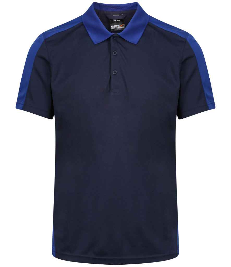 Regatta Contrast Quick Wicking Piqué Polo Shirt RG424 - Navy/New Royal Blue