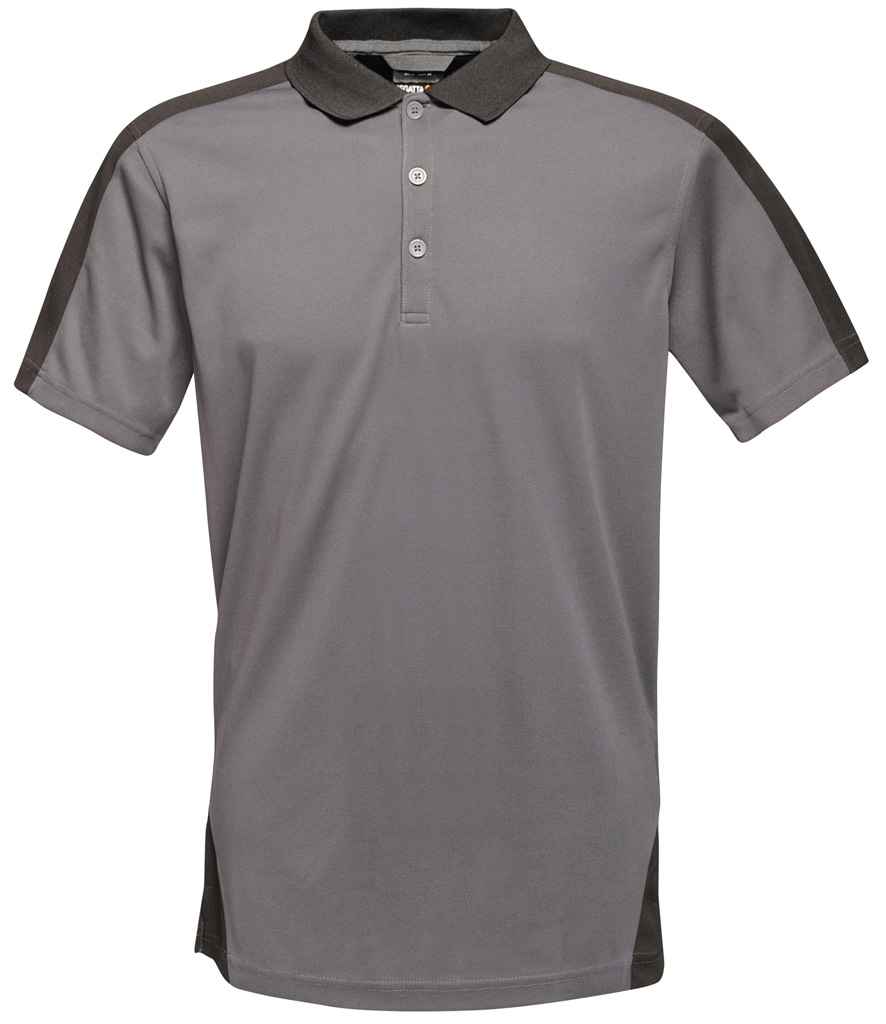 Regatta Contrast Quick Wicking Piqué Polo Shirt RG424 - Seal Grey/Black