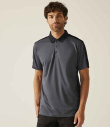 Regatta Contrast Quick Wicking Piqué Polo Shirt RG424 - RG424 Seal Grey/Black Model