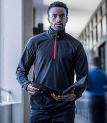 Regatta Navigate Half Zip Fleece RG452 - RG452 Black/Classic Red Model