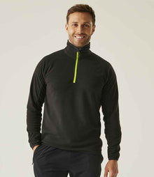 Regatta Navigate Half Zip Fleece RG452 - RG452 Black/Lime Green Model