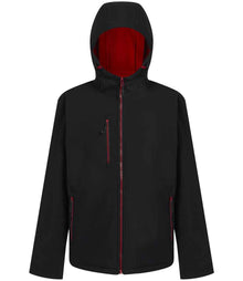 Regatta Navigate Two Layer Hooded Soft Shell Jacket RG454 - Black/Classic Red