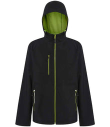 Regatta Navigate Two Layer Hooded Soft Shell Jacket RG454 - Black/Lime Green