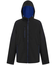 Regatta Navigate Two Layer Hooded Soft Shell Jacket RG454 - Black/New Royal Blue