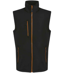 Regatta Navigate Two Layer Soft Shell Bodywarmer RG455 - Black/Orange Pop
