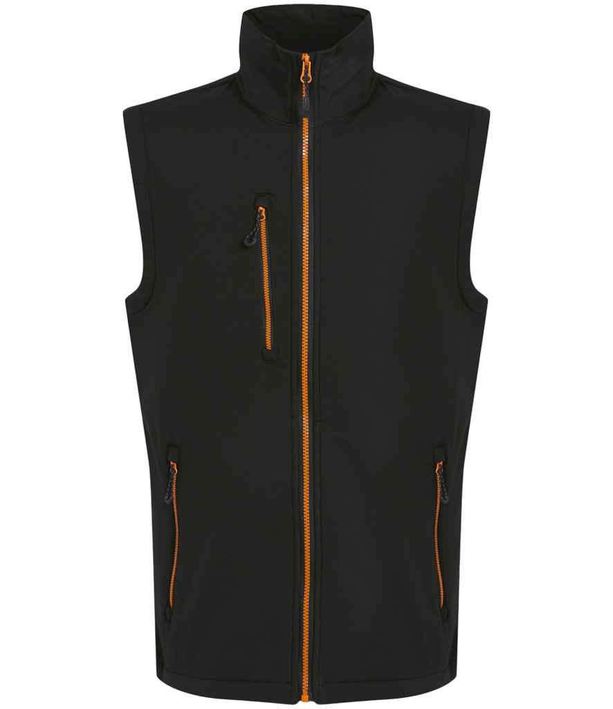 Regatta Navigate Two Layer Soft Shell Bodywarmer RG455 - Black/Orange Pop