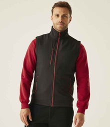 Regatta Navigate Two Layer Soft Shell Bodywarmer RG455 - RG455 Black/Classic Red Model