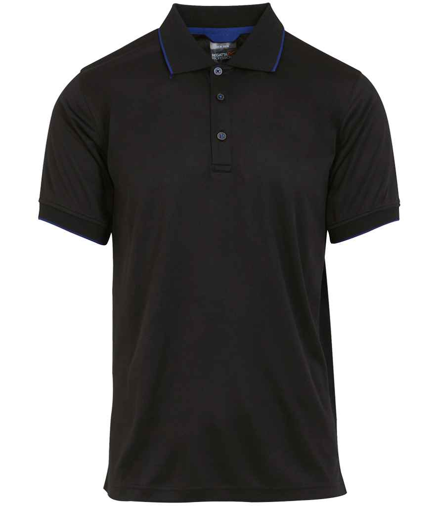 Regatta Navigate Polo Shirt RG456 - Black/New Royal Blue