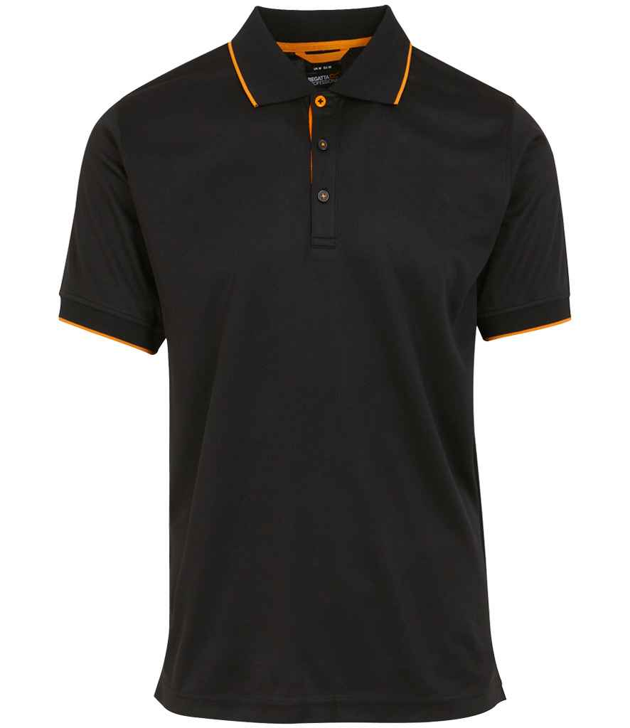 Regatta Navigate Polo Shirt RG456 - Black/Orange Pop
