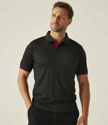 Regatta Navigate Polo Shirt RG456 - RG456 Black/Classic Red Model