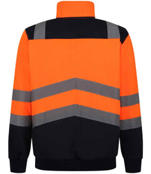 Regatta High Visibility Pro 1/4 Zip Sweatshirt RG460 - RG460 Orange/Navy Back