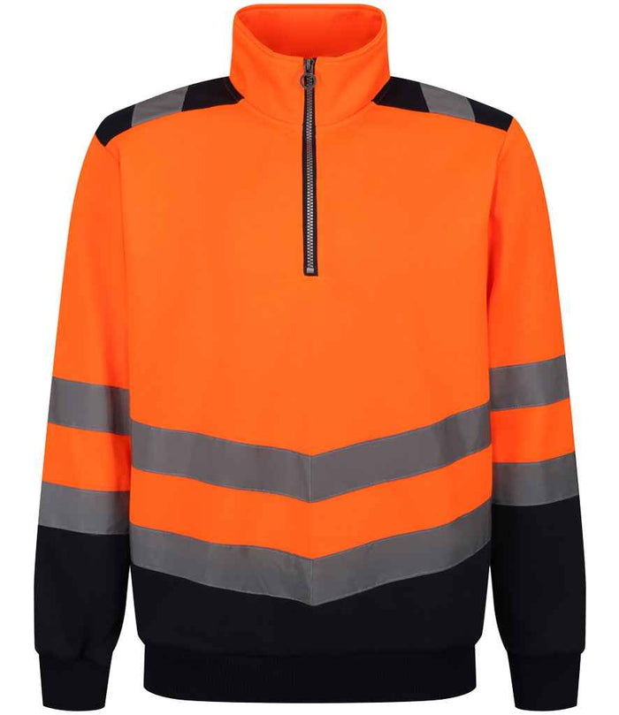 Regatta High Visibility Pro 1/4 Zip Sweatshirt RG460 - Orange/Navy