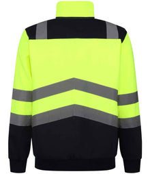 Regatta High Visibility Pro 1/4 Zip Sweatshirt RG460 - RG460 Yellow/Navy Back
